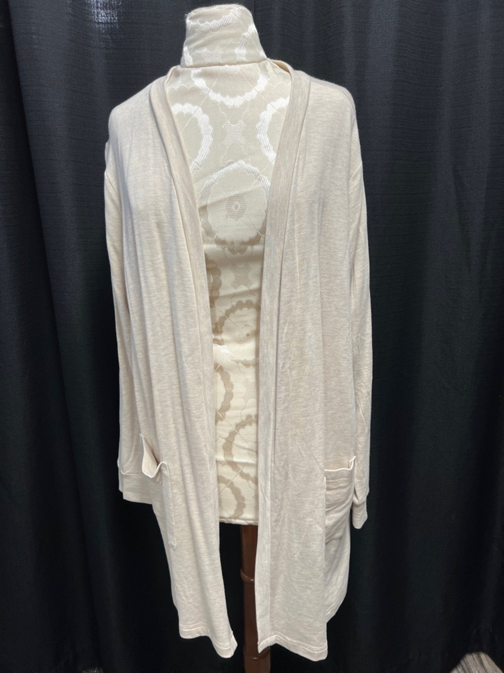 torrid Open-Front Longline Cardigan in Light Cream